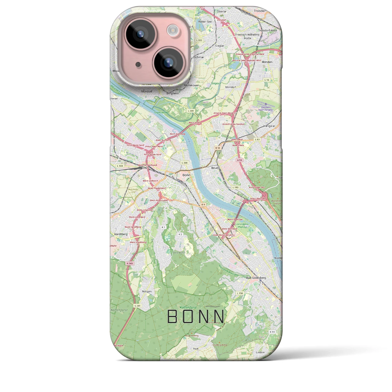 【ボン(ドイツ)】地図柄iPhoneケース(バックカバータイプ)