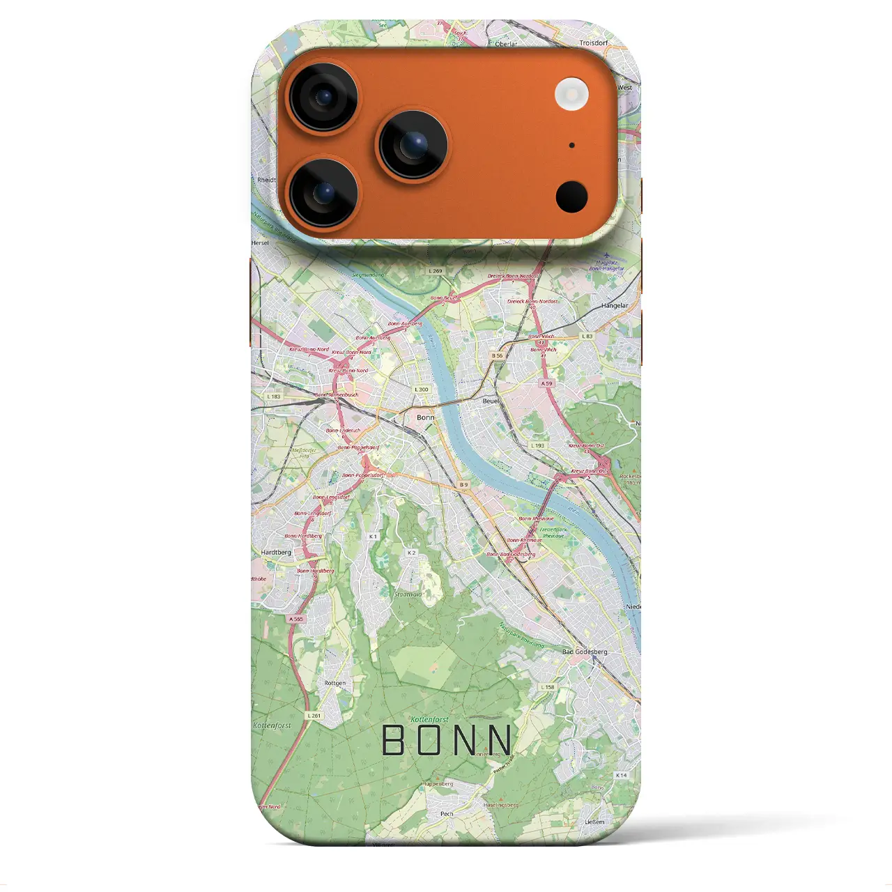 【ボン(ドイツ)】地図柄iPhoneケース(バックカバータイプ)