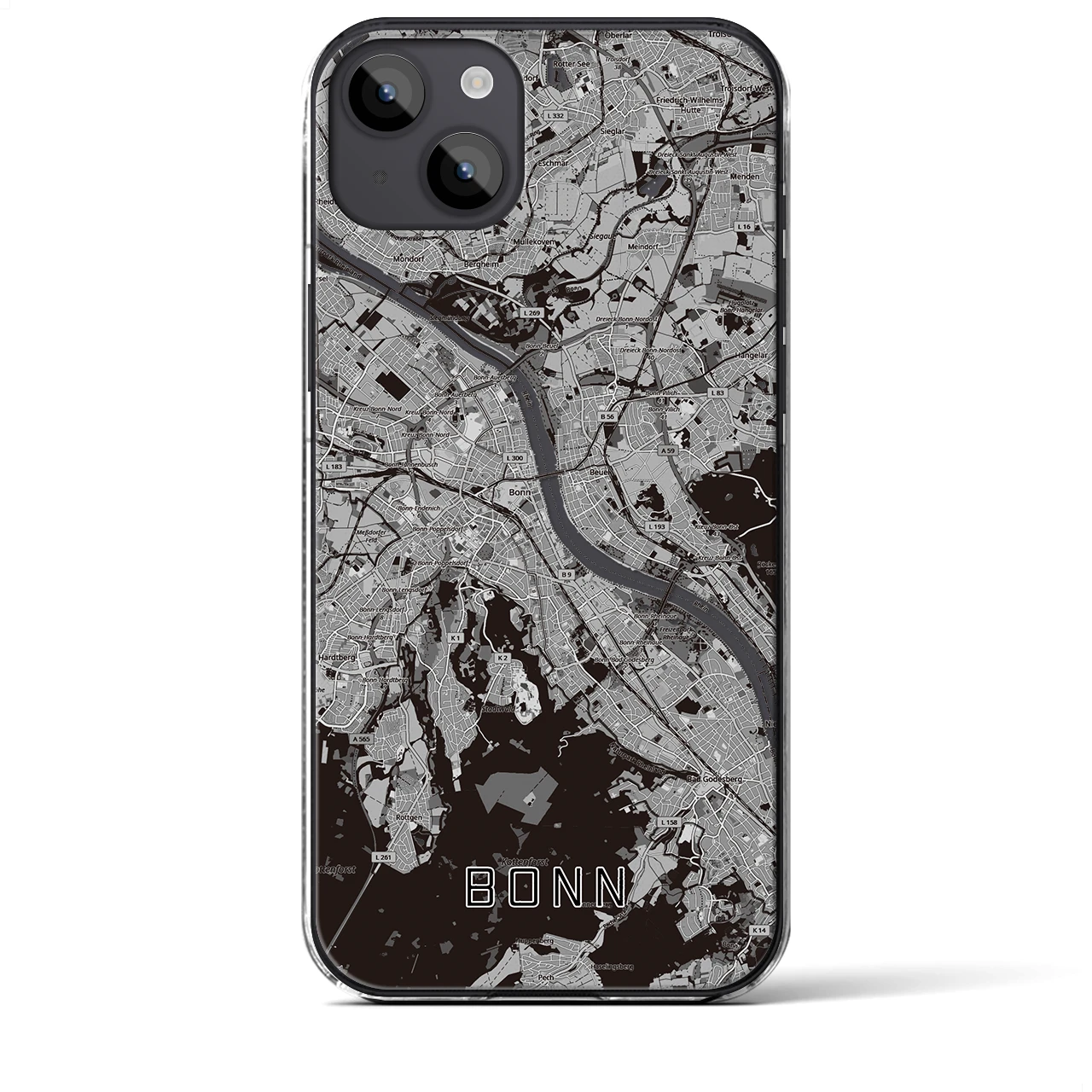 【ボン(ドイツ)】地図柄iPhoneケース(クリアタイプ)