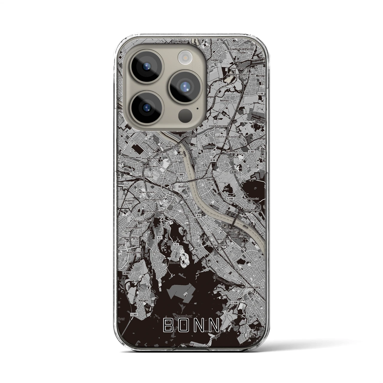 【ボン(ドイツ)】地図柄iPhoneケース(クリアタイプ)