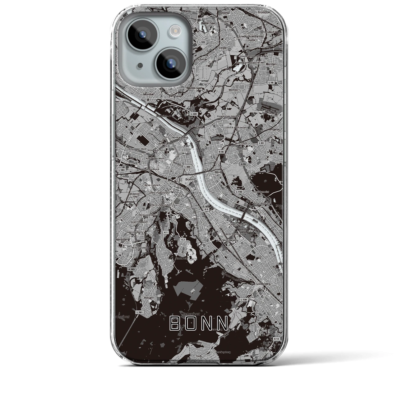 【ボン(ドイツ)】地図柄iPhoneケース(クリアタイプ)