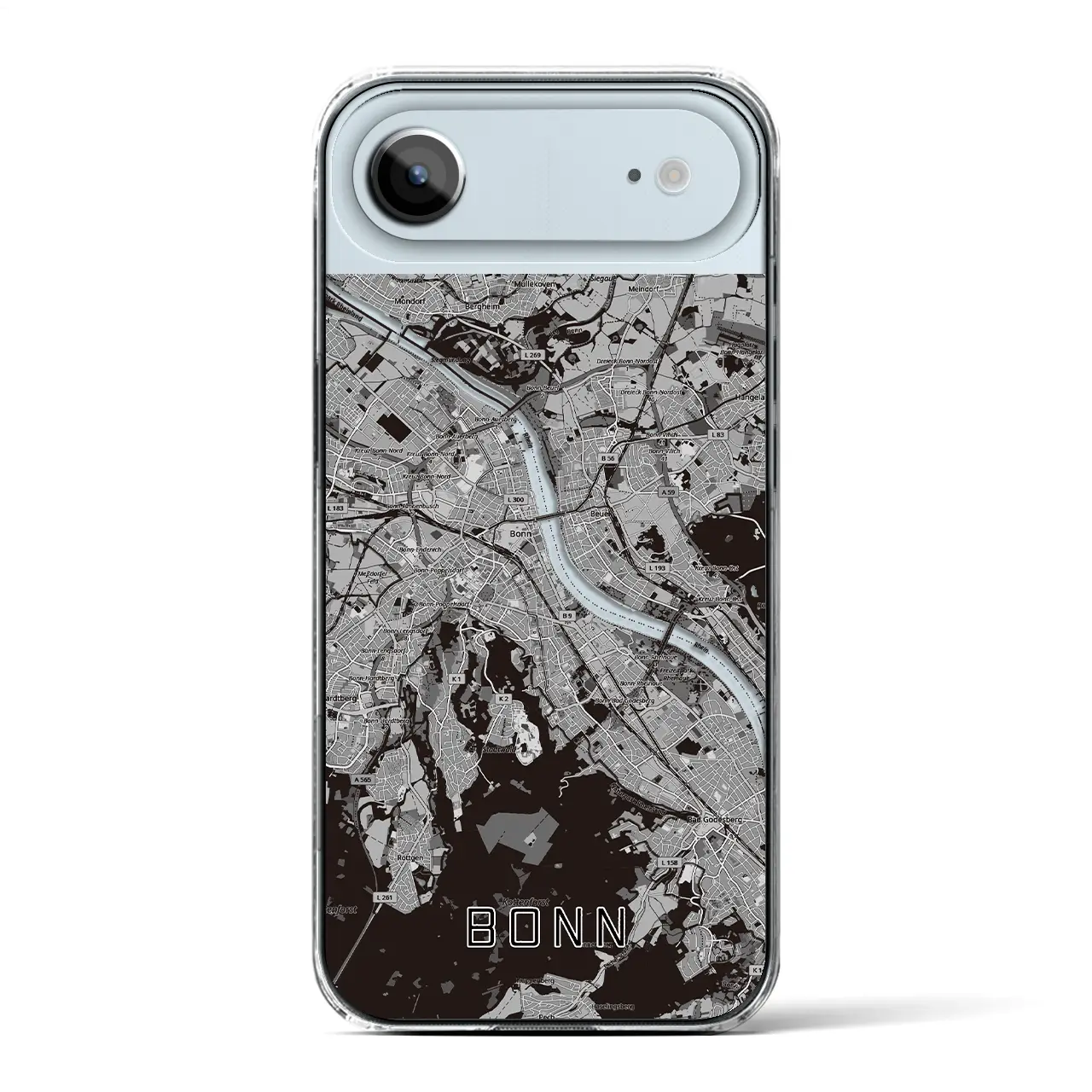 【ボン(ドイツ)】地図柄iPhoneケース(クリアタイプ)