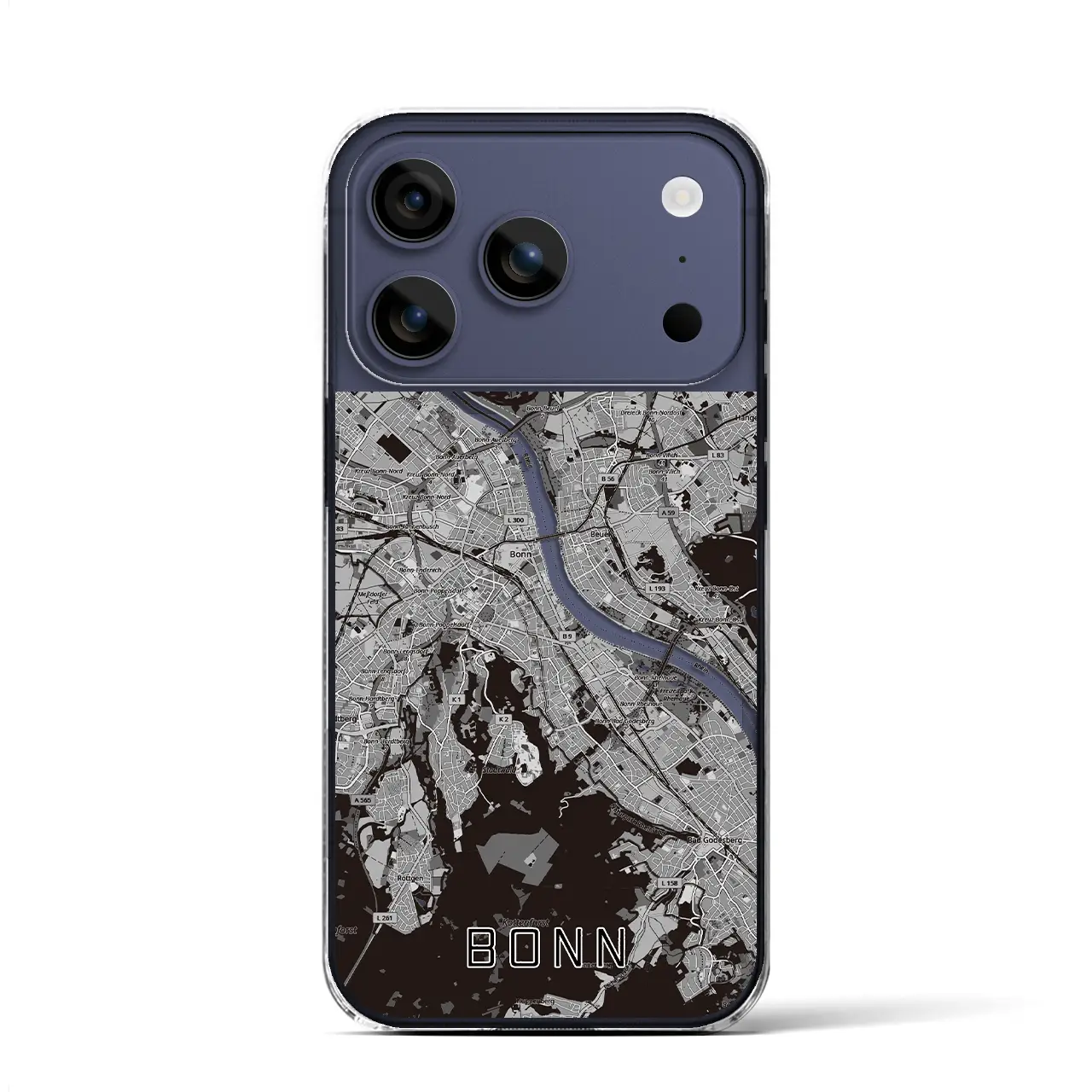 【ボン(ドイツ)】地図柄iPhoneケース(クリアタイプ)