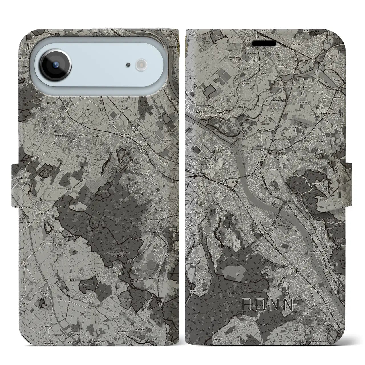 【ボン(ドイツ)】地図柄iPhoneケース(手帳タイプ)