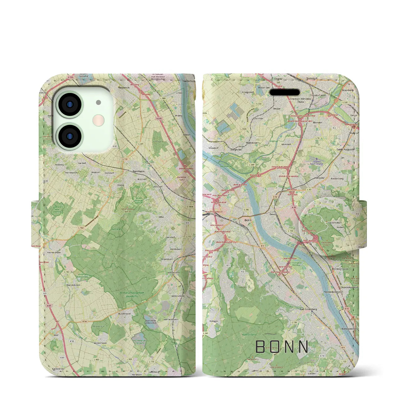 【ボン(ドイツ)】地図柄iPhoneケース(手帳タイプ)