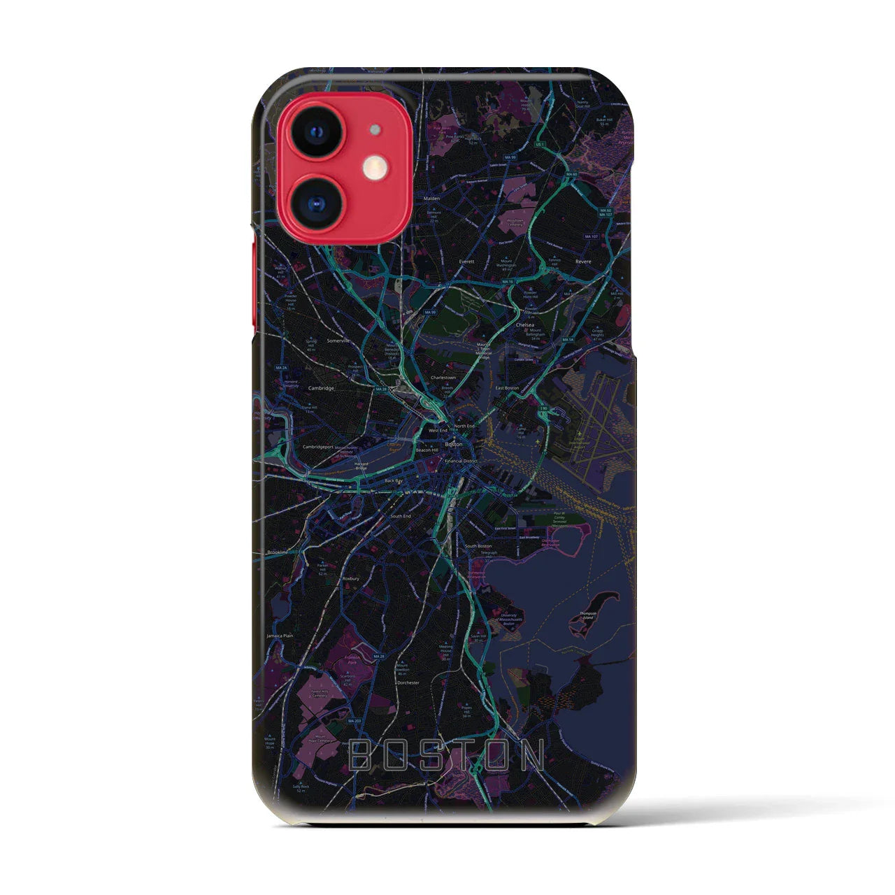 【ボストン(アメリカ)】地図柄iPhoneケース(バックカバータイプ)