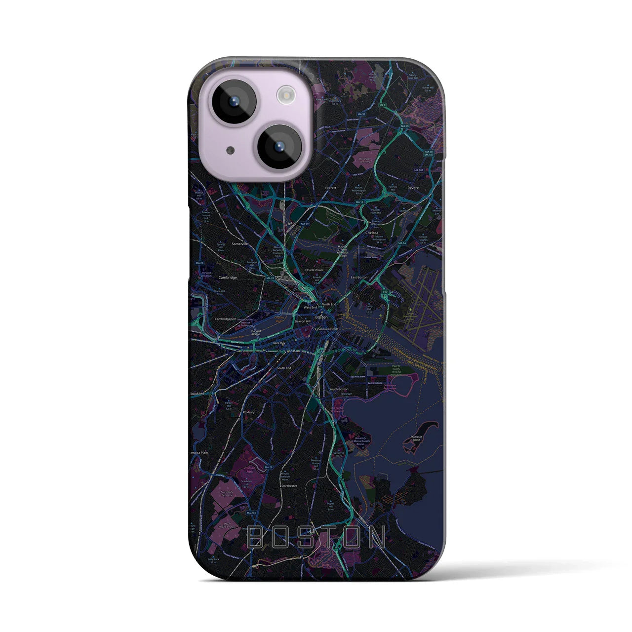 【ボストン(アメリカ)】地図柄iPhoneケース(バックカバータイプ)