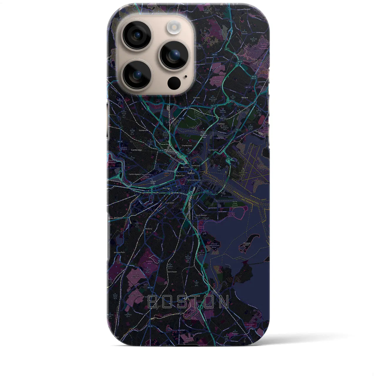 【ボストン(アメリカ)】地図柄iPhoneケース(バックカバータイプ)