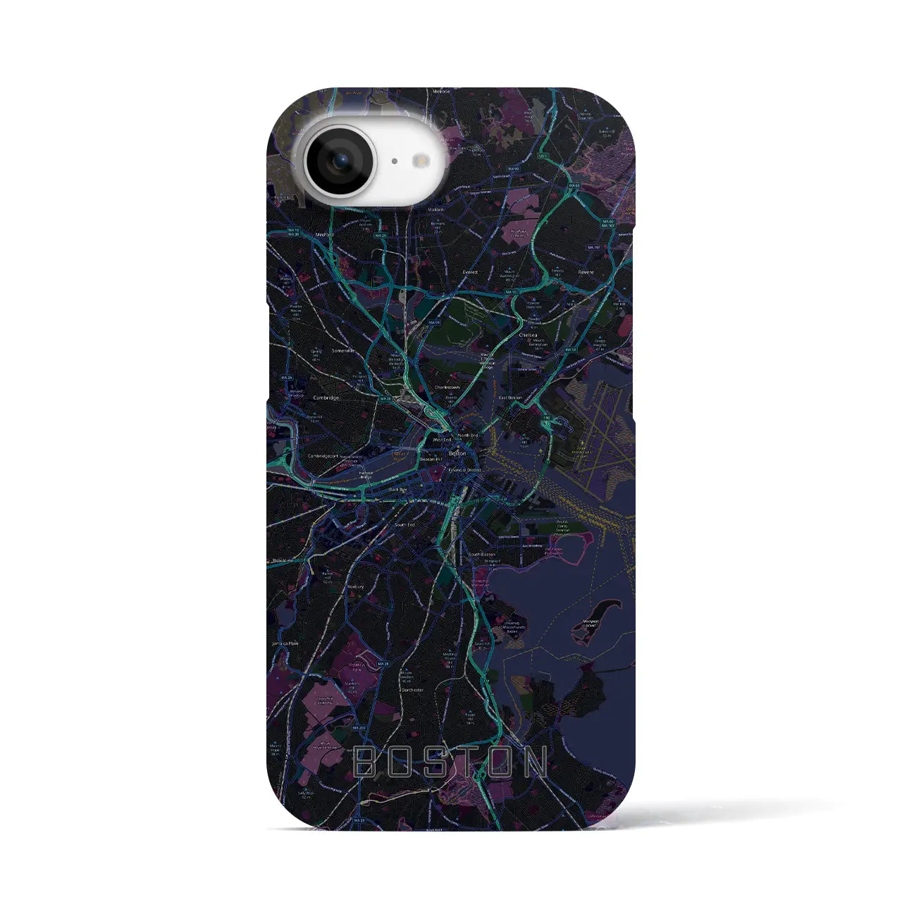 【ボストン(アメリカ)】地図柄iPhoneケース(バックカバータイプ)