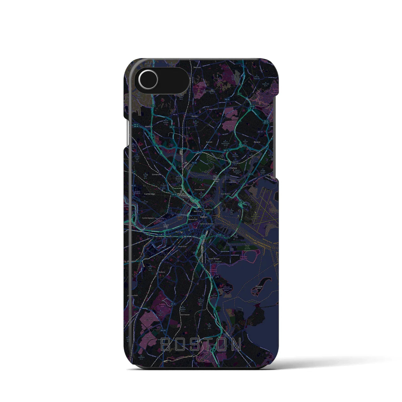 【ボストン(アメリカ)】地図柄iPhoneケース(バックカバータイプ)