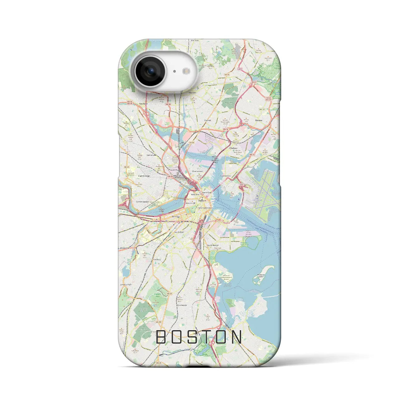 【ボストン(アメリカ)】地図柄iPhoneケース(バックカバータイプ)