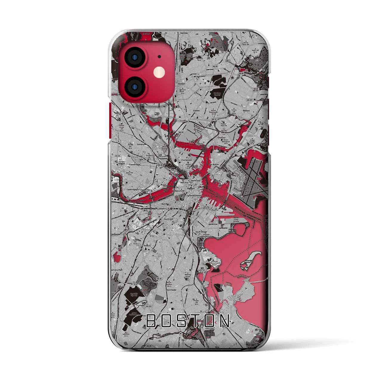 【ボストン(アメリカ)】地図柄iPhoneケース(クリアタイプ)