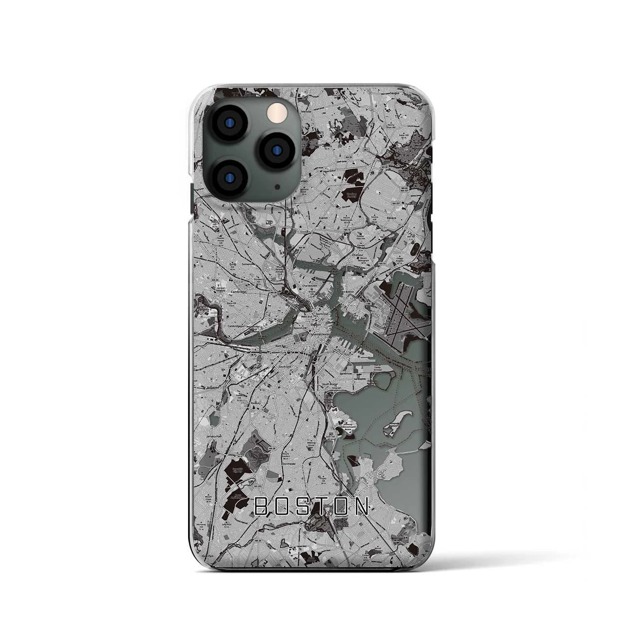 【ボストン(アメリカ)】地図柄iPhoneケース(クリアタイプ)