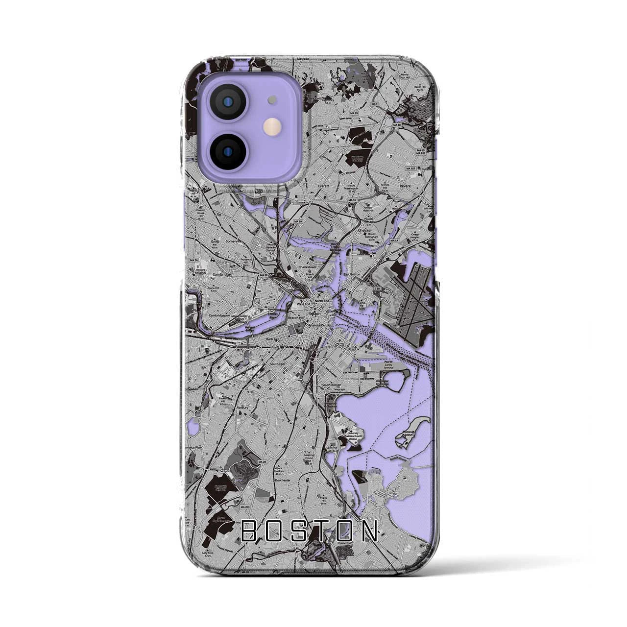 【ボストン(アメリカ)】地図柄iPhoneケース(クリアタイプ)