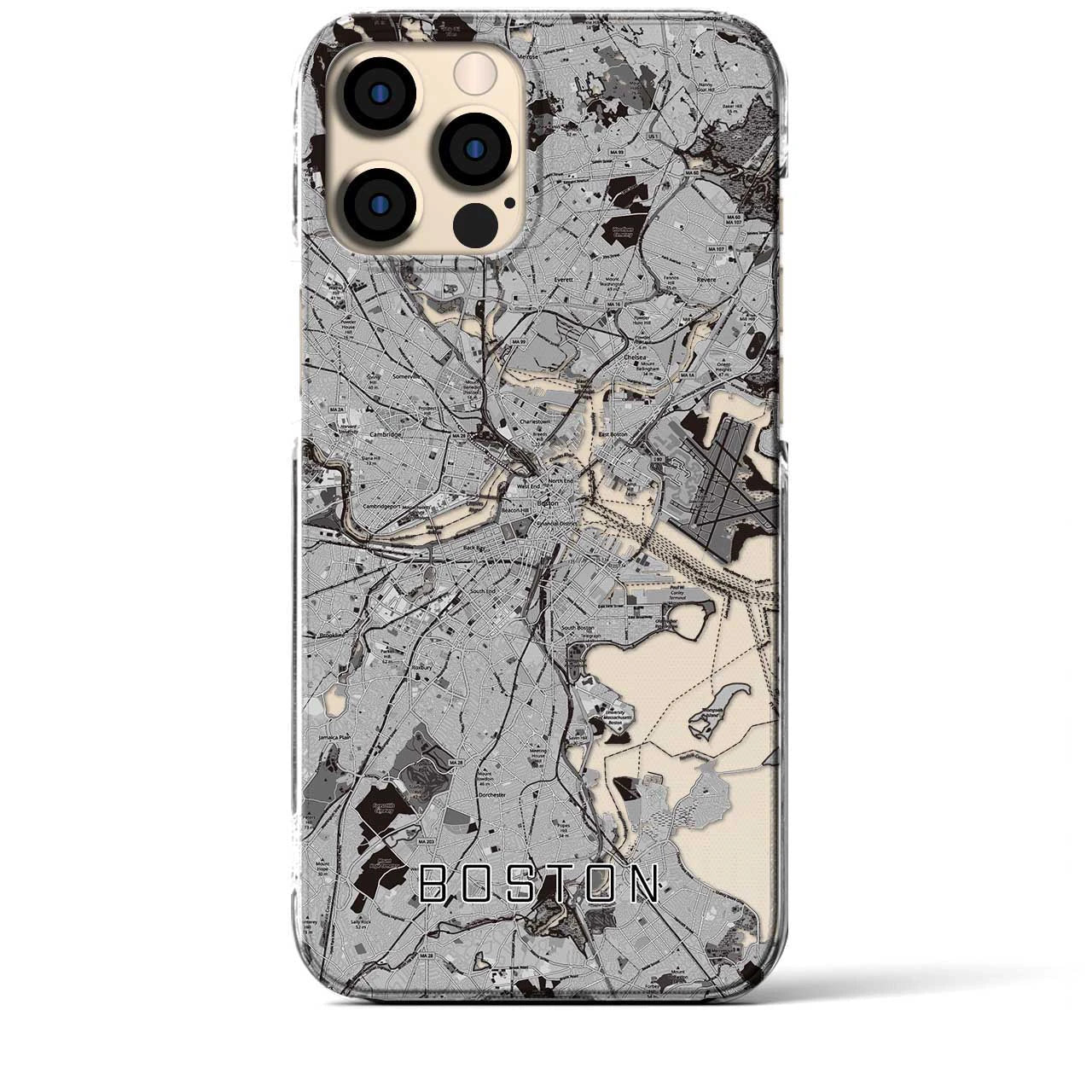 【ボストン(アメリカ)】地図柄iPhoneケース(クリアタイプ)