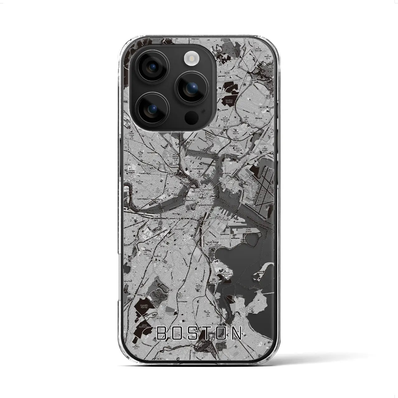 【ボストン(アメリカ)】地図柄iPhoneケース(クリアタイプ)