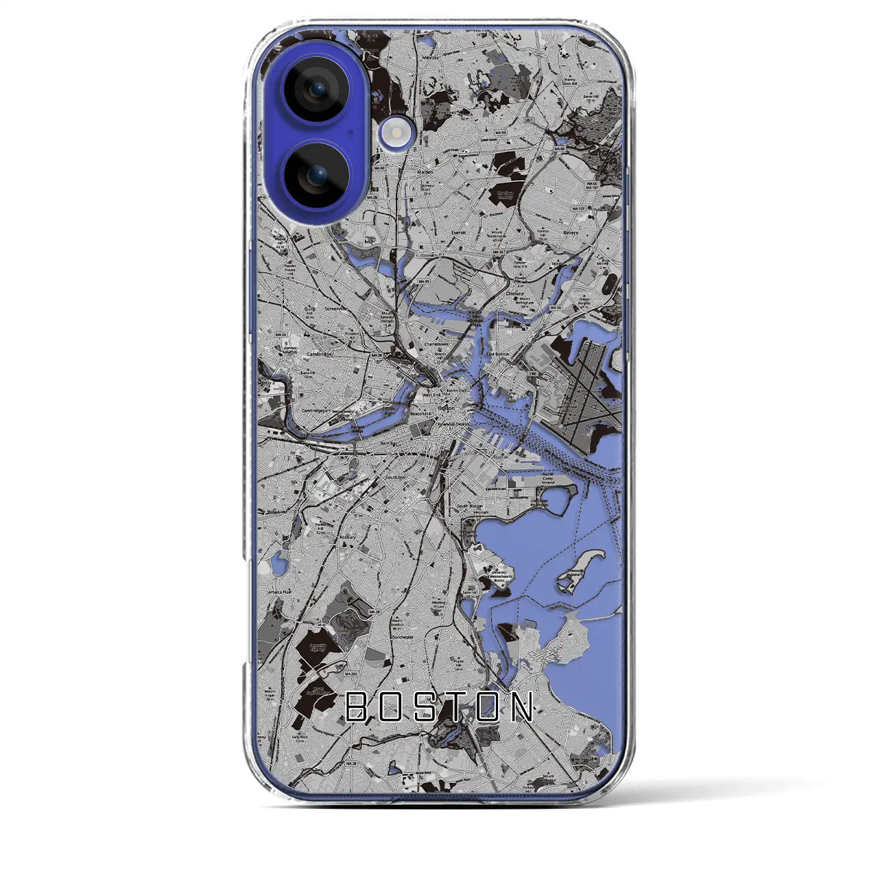 【ボストン(アメリカ)】地図柄iPhoneケース(クリアタイプ)