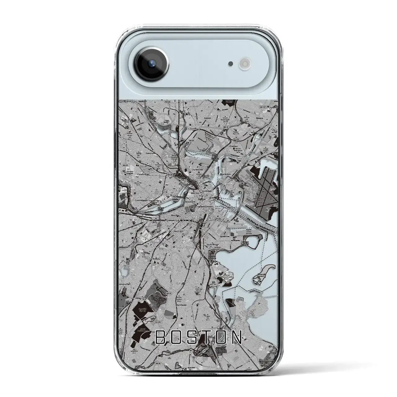 【ボストン(アメリカ)】地図柄iPhoneケース(クリアタイプ)