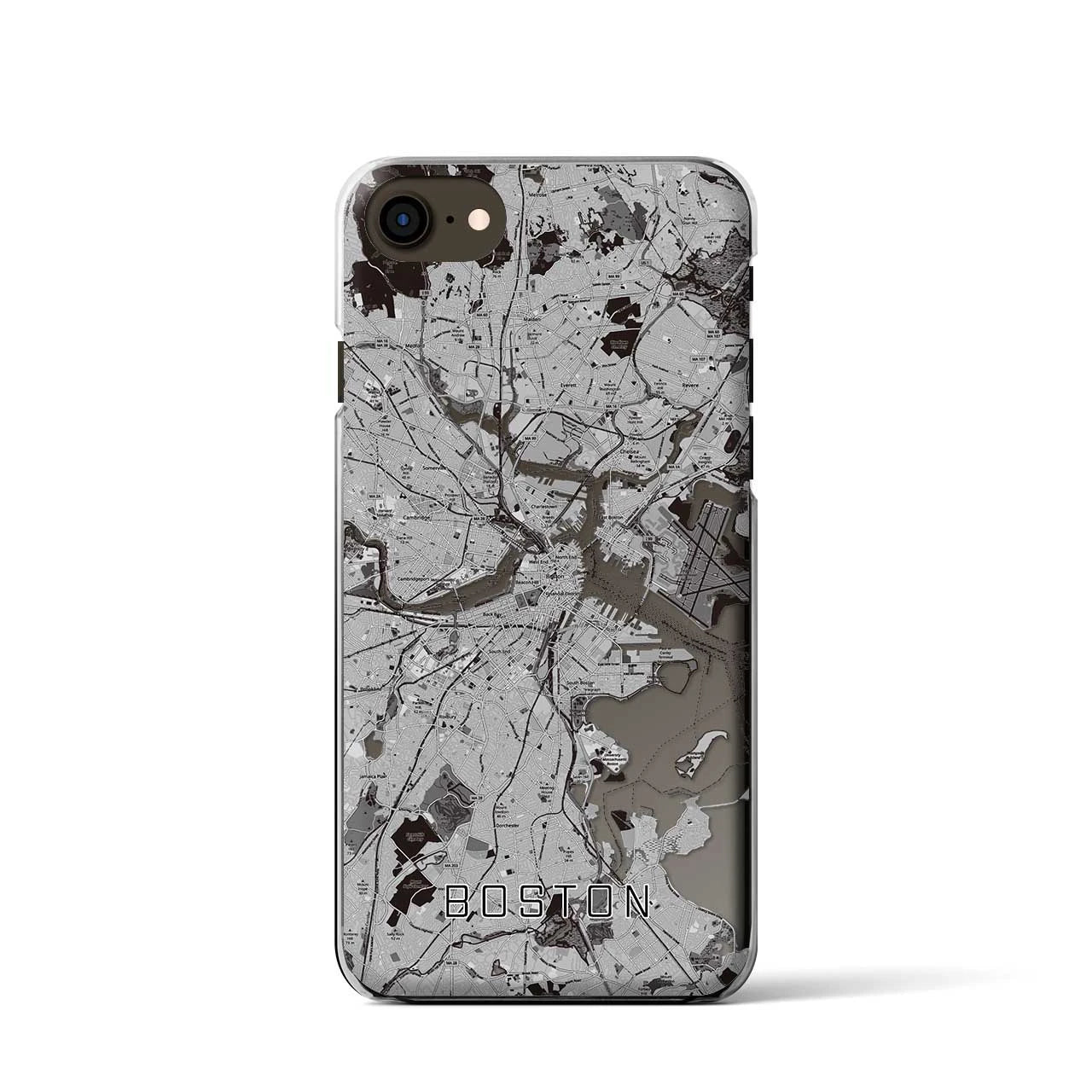 【ボストン(アメリカ)】地図柄iPhoneケース(クリアタイプ)