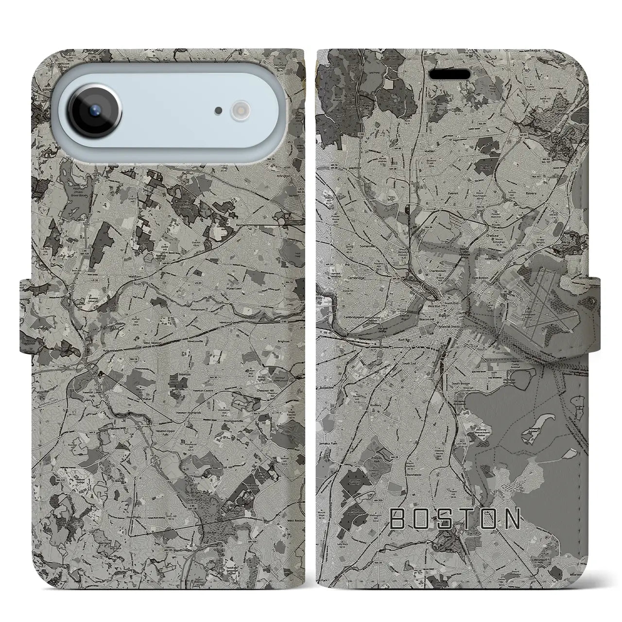 【ボストン(アメリカ)】地図柄iPhoneケース(手帳タイプ)