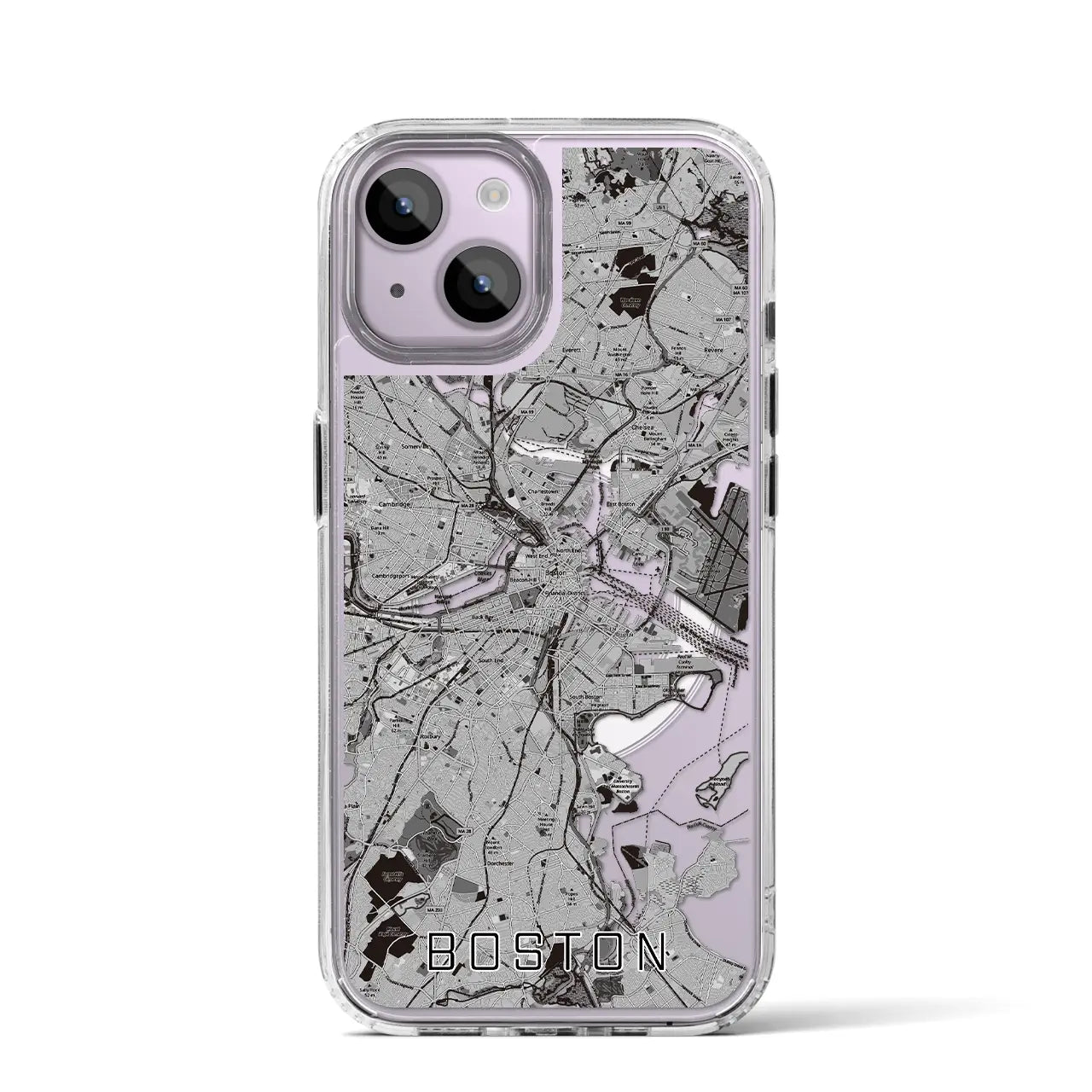 【ボストン(アメリカ)】地図柄iPhoneケース(MagSafeタイプ)