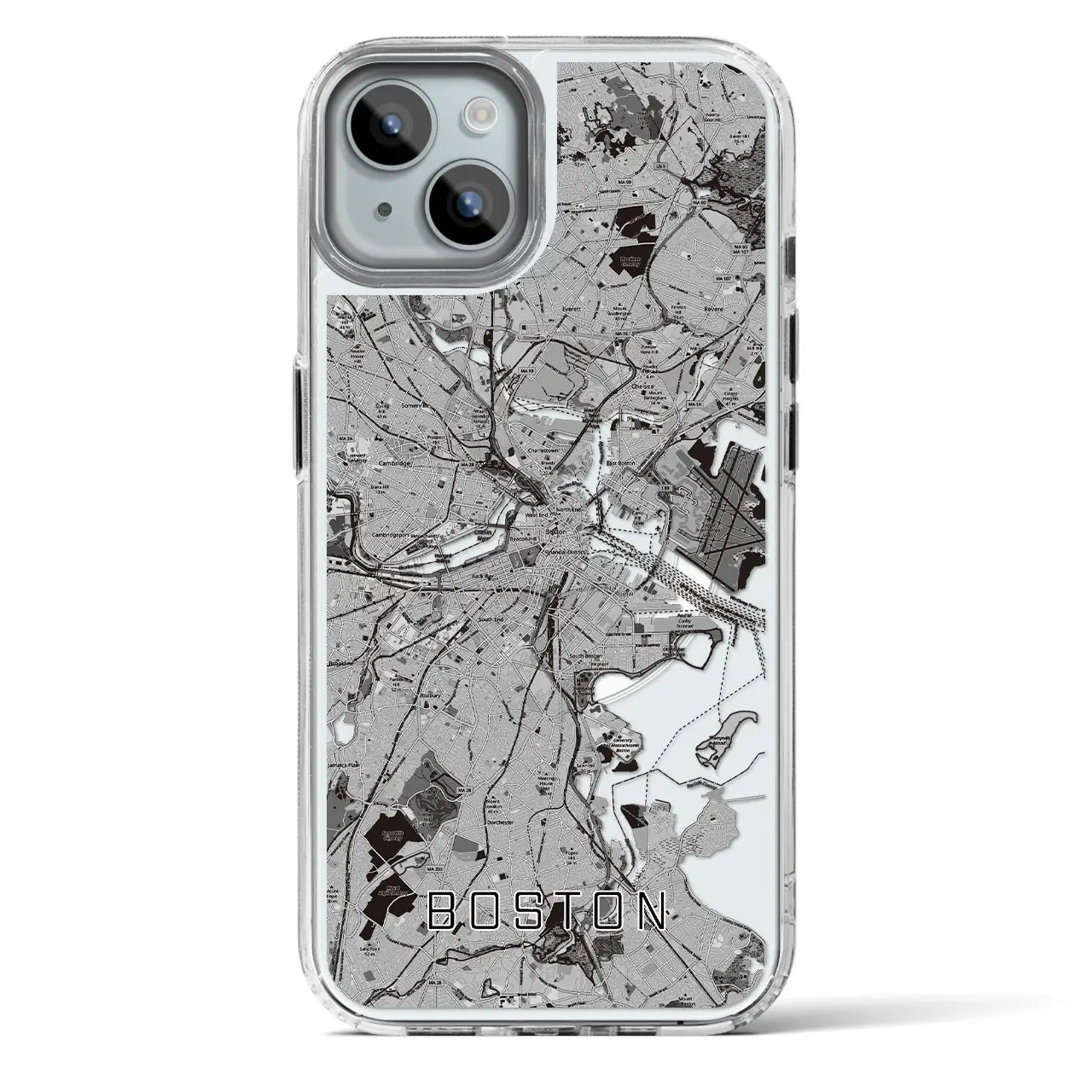 【ボストン(アメリカ)】地図柄iPhoneケース(MagSafeタイプ)