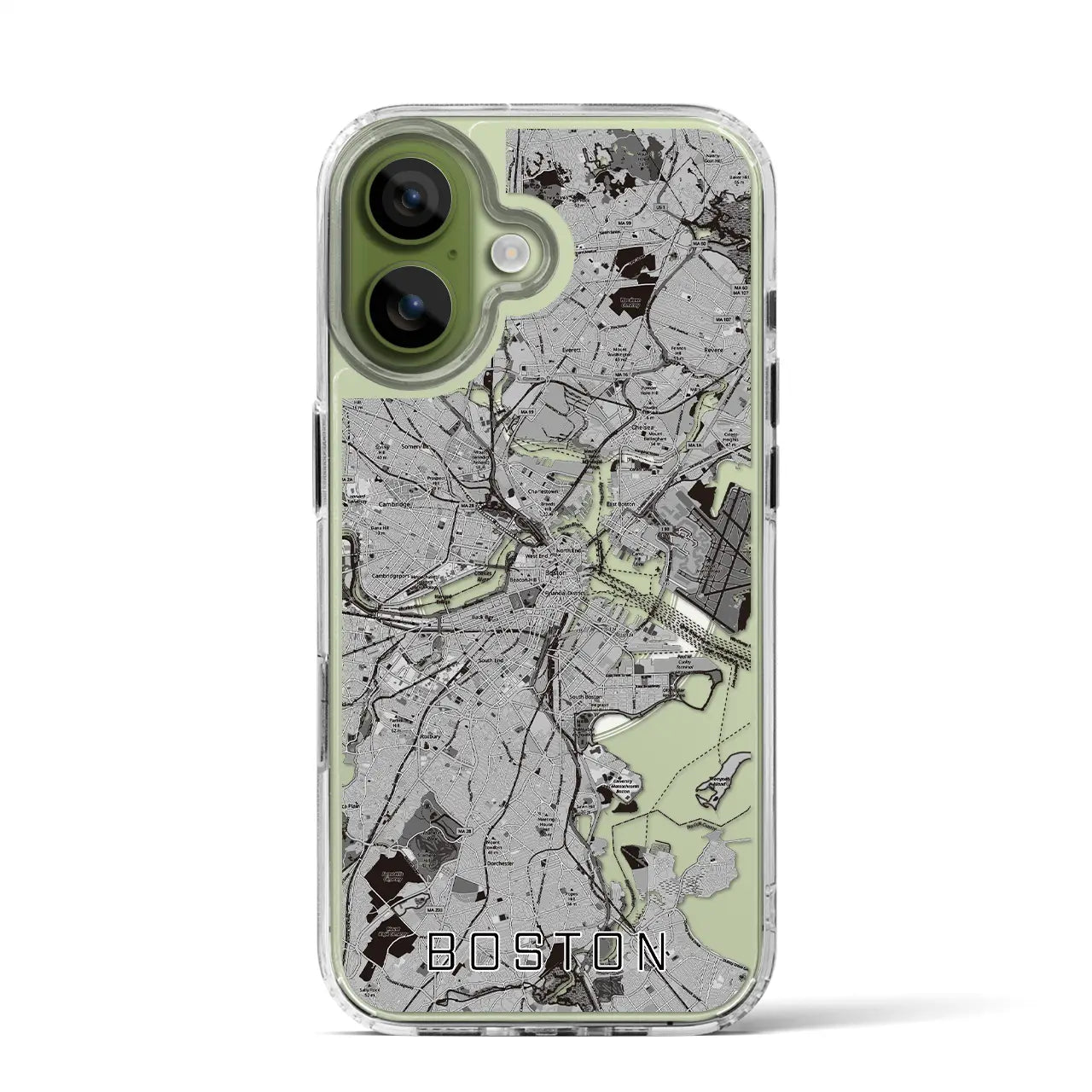 【ボストン(アメリカ)】地図柄iPhoneケース(MagSafeタイプ)