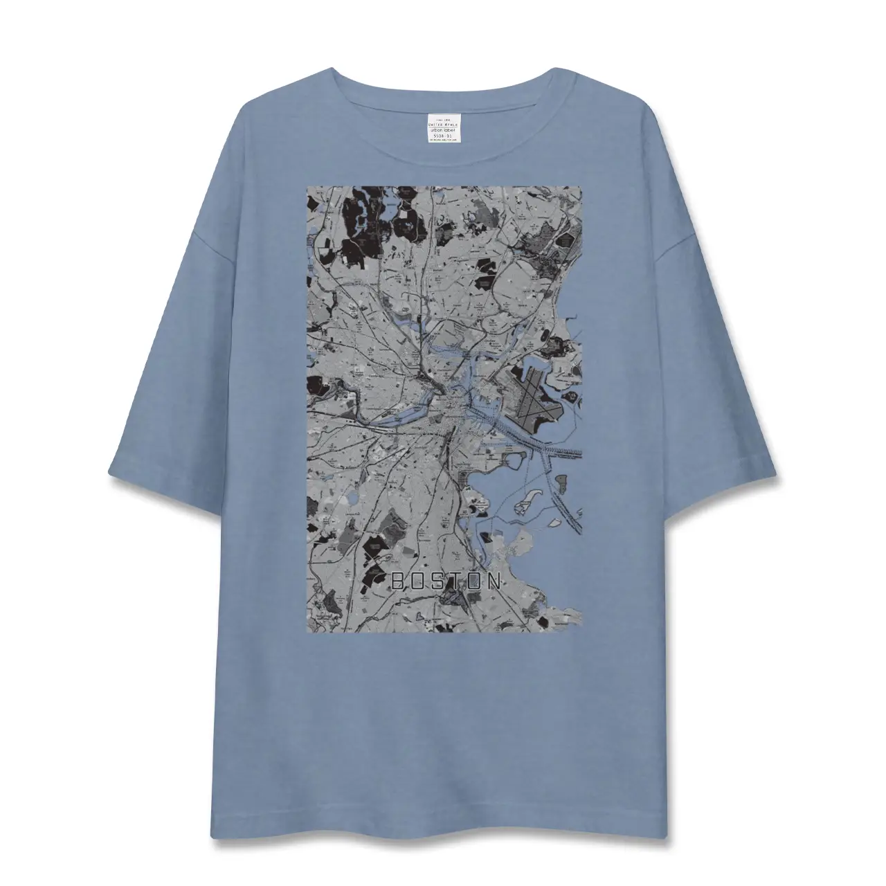【ボストン(アメリカ)】地図柄ビッグシルエットTシャツ