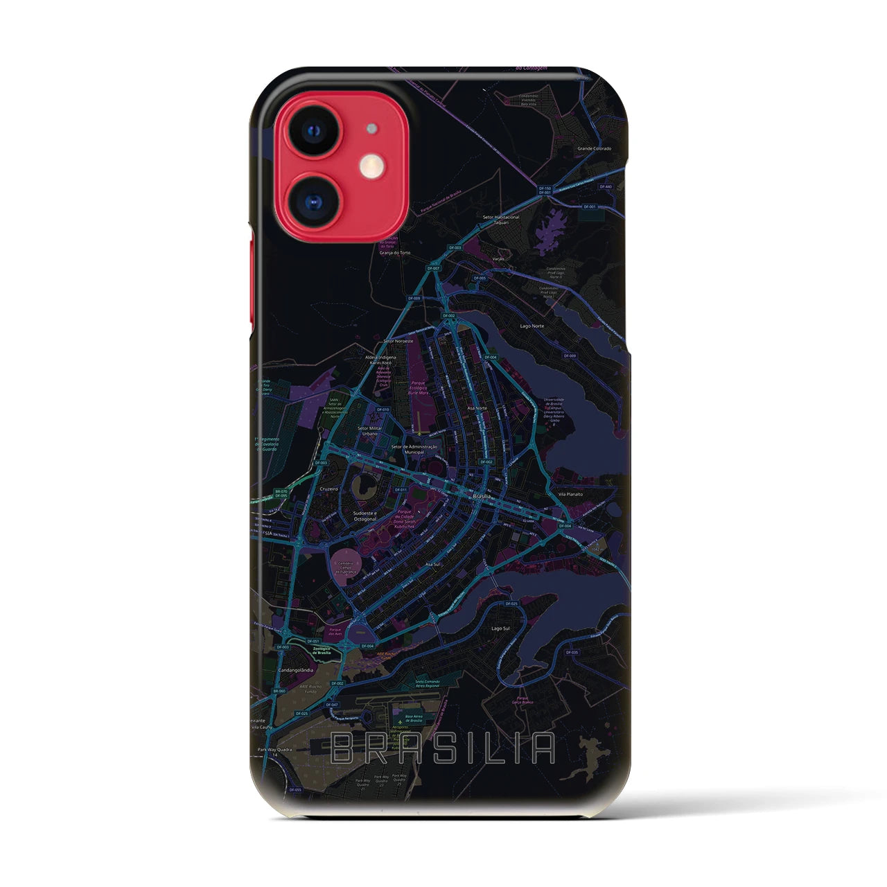 【ブラジリア(ブラジル)】地図柄iPhoneケース(バックカバータイプ)