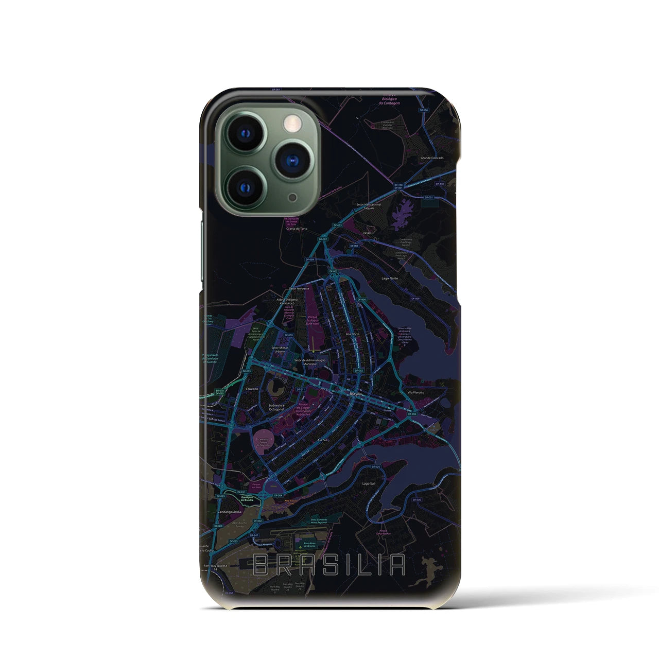 【ブラジリア(ブラジル)】地図柄iPhoneケース(バックカバータイプ)