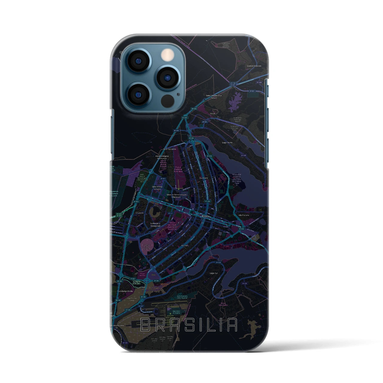 【ブラジリア(ブラジル)】地図柄iPhoneケース(バックカバータイプ)