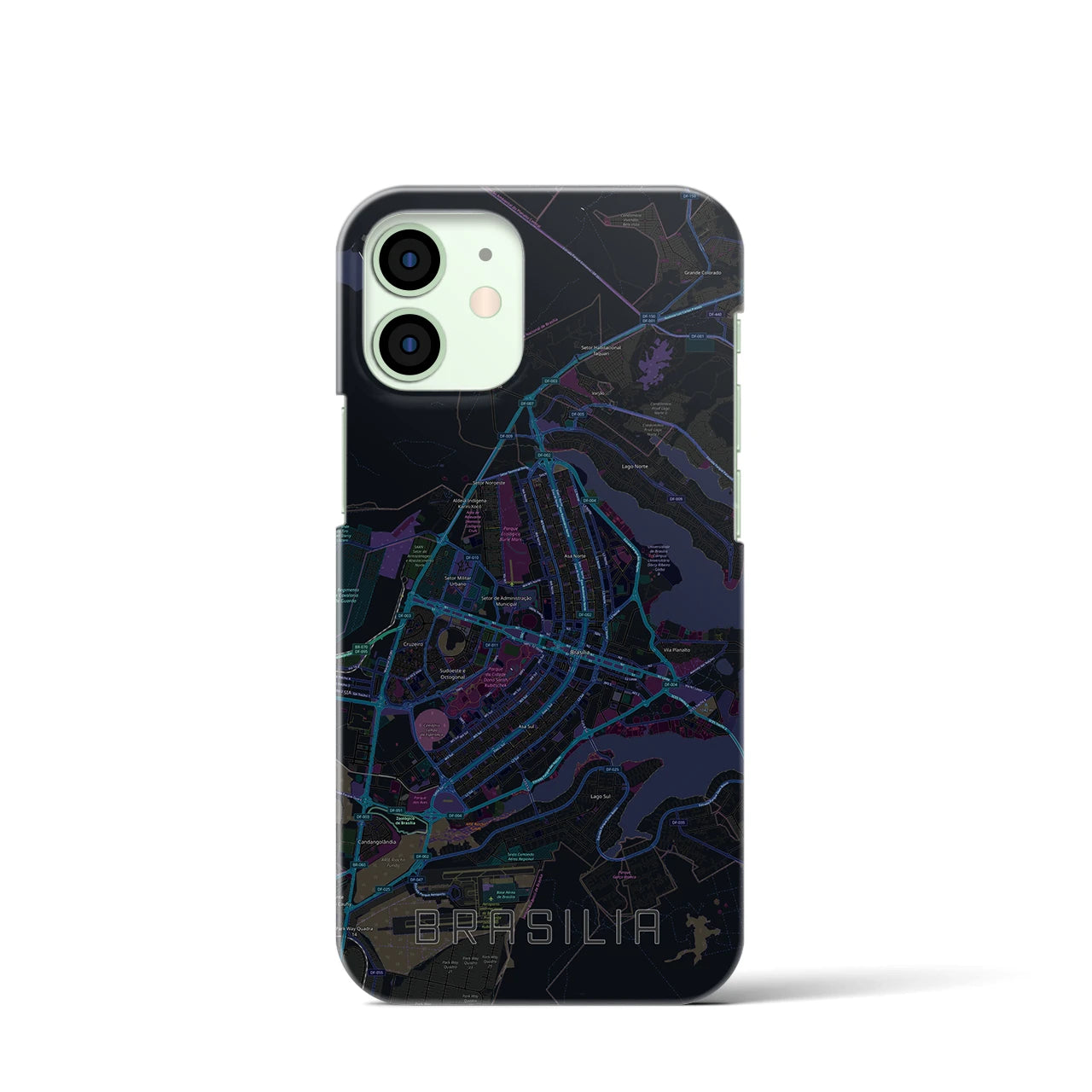 【ブラジリア(ブラジル)】地図柄iPhoneケース(バックカバータイプ)