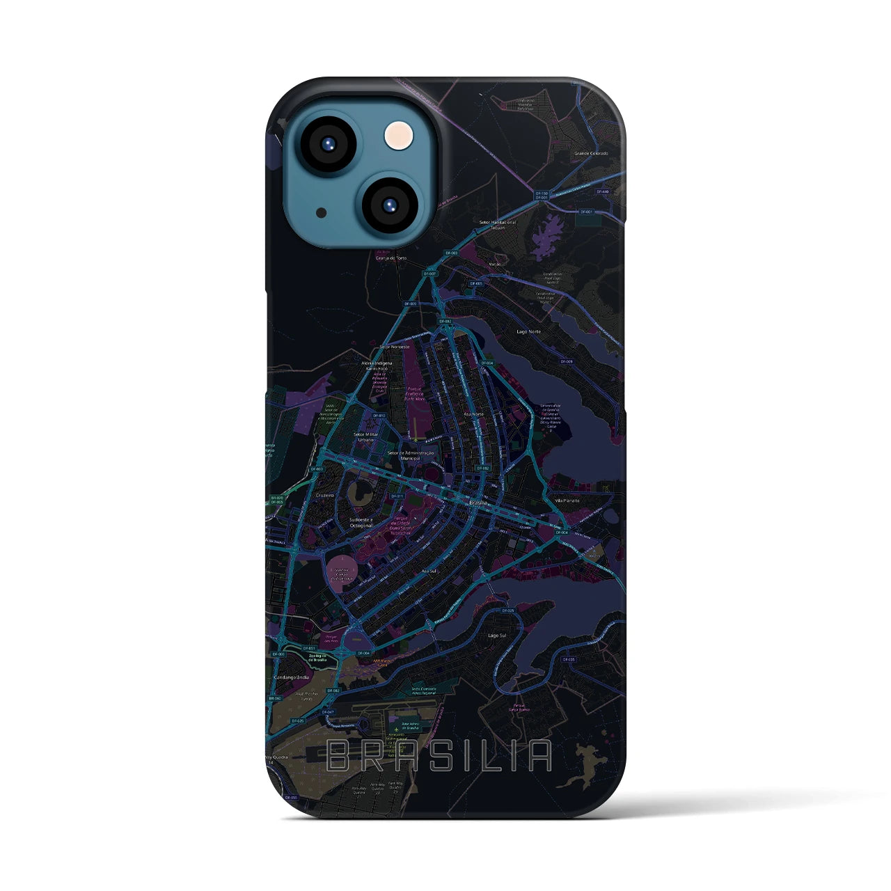 【ブラジリア(ブラジル)】地図柄iPhoneケース(バックカバータイプ)