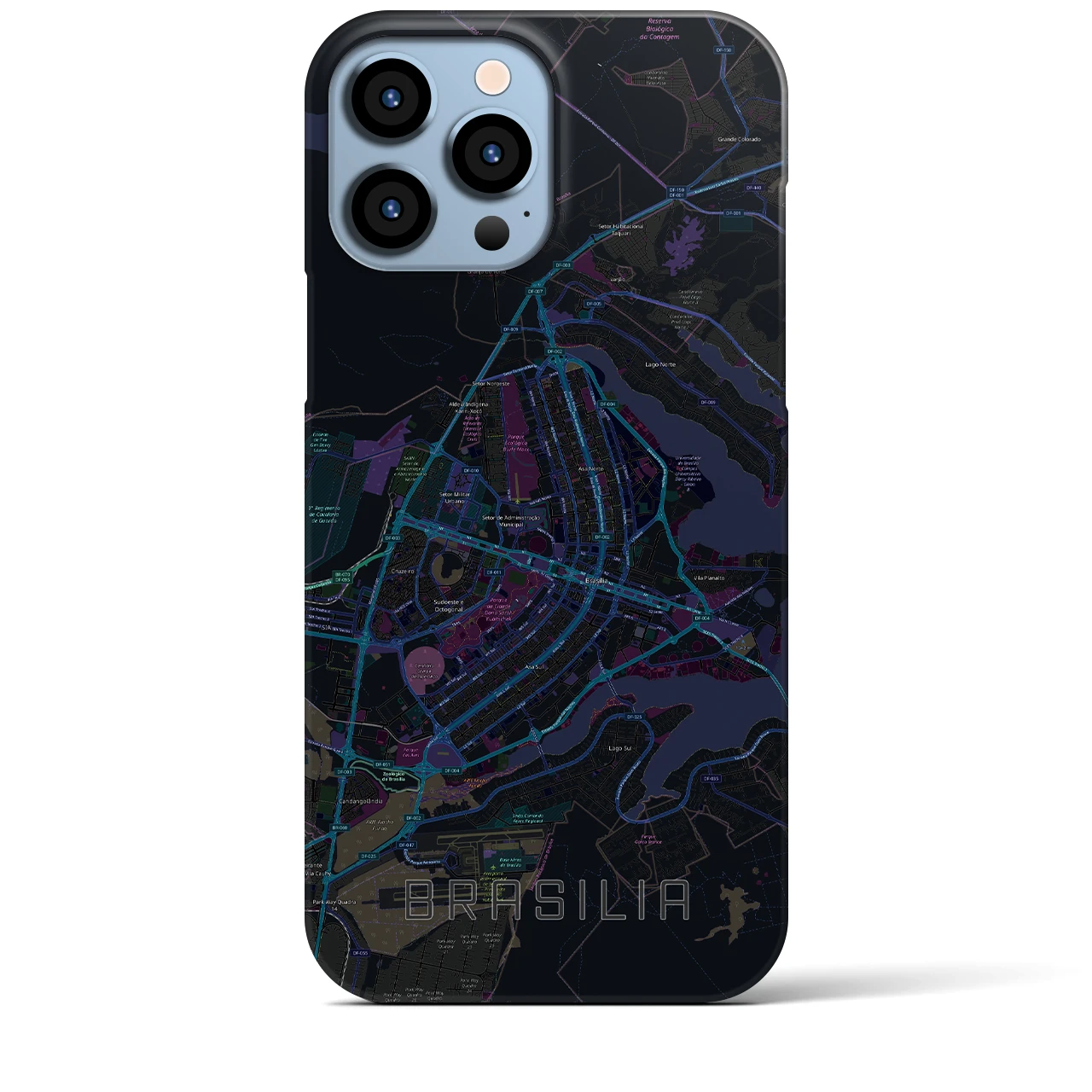【ブラジリア(ブラジル)】地図柄iPhoneケース(バックカバータイプ)