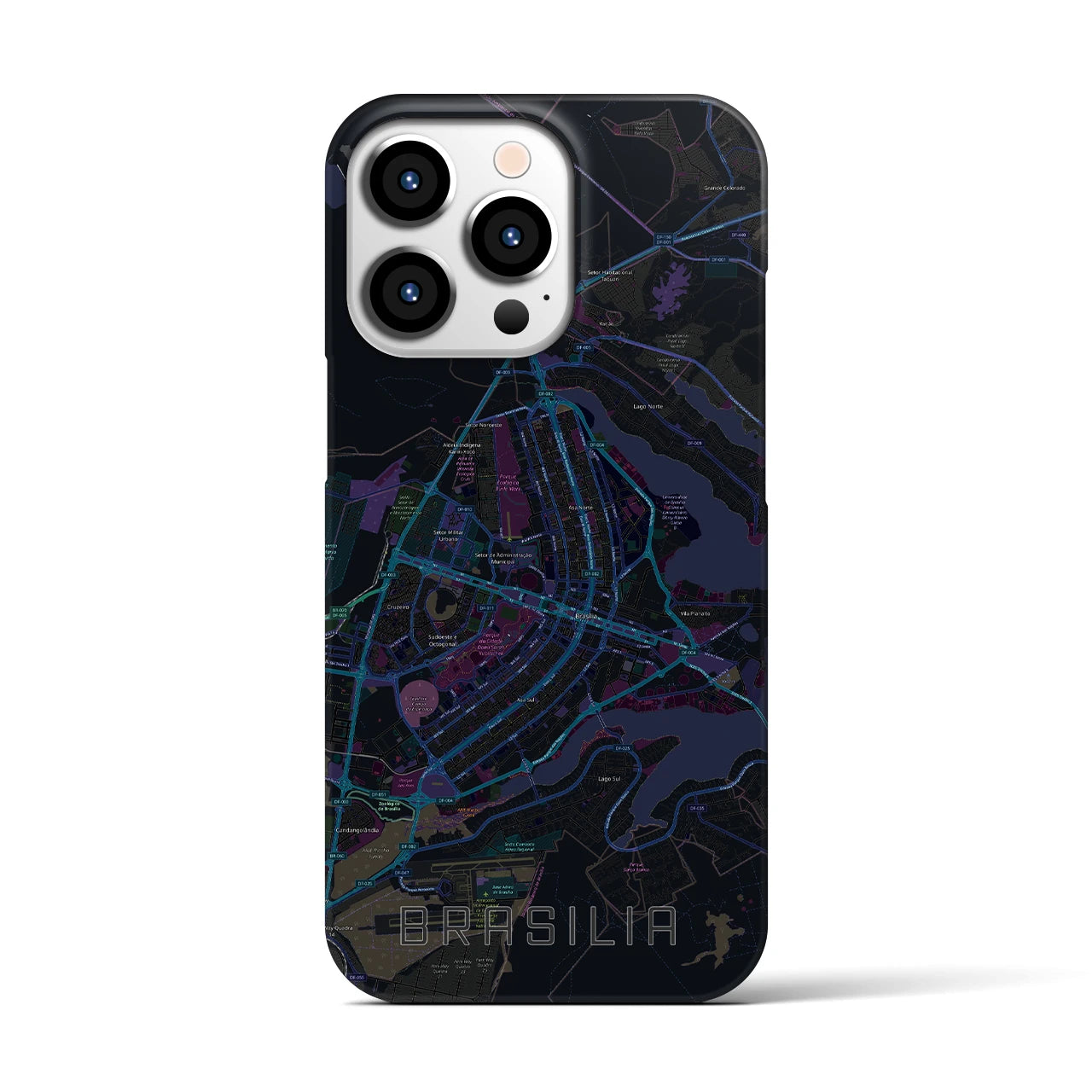 【ブラジリア(ブラジル)】地図柄iPhoneケース(バックカバータイプ)