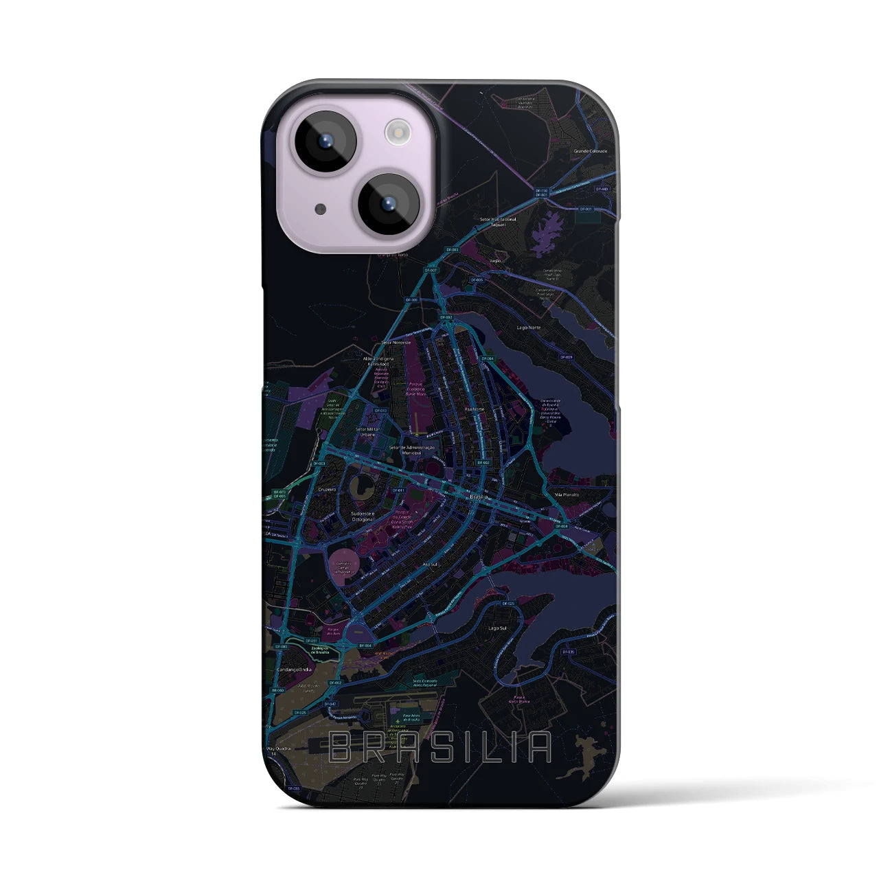 【ブラジリア(ブラジル)】地図柄iPhoneケース(バックカバータイプ)