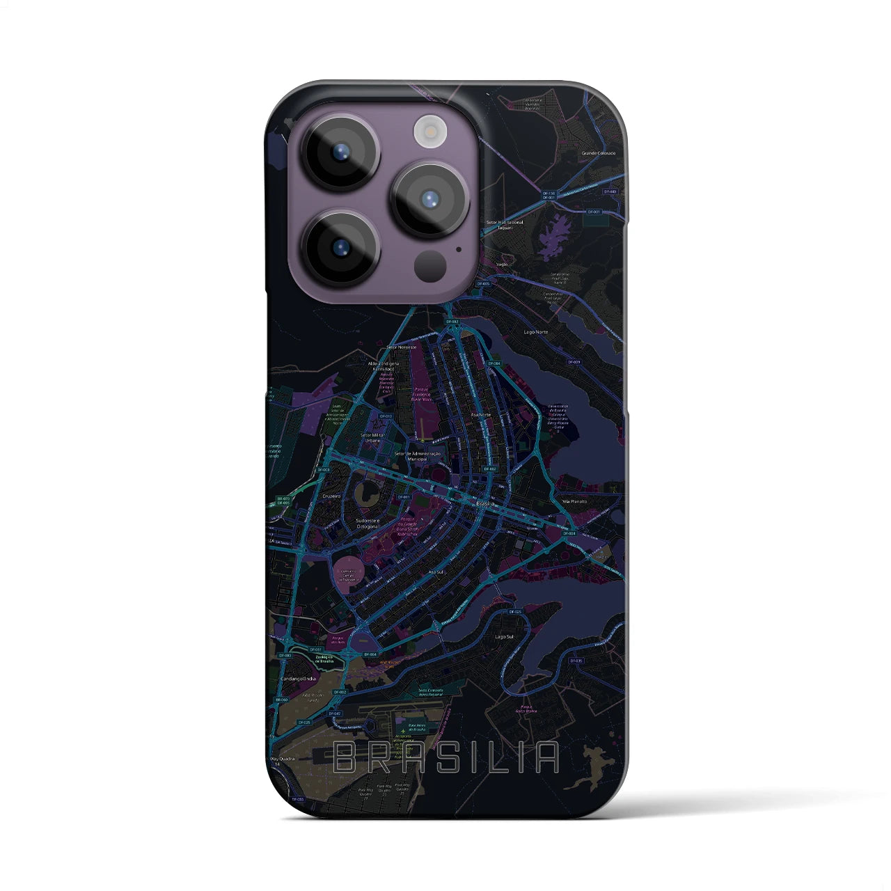 【ブラジリア(ブラジル)】地図柄iPhoneケース(バックカバータイプ)