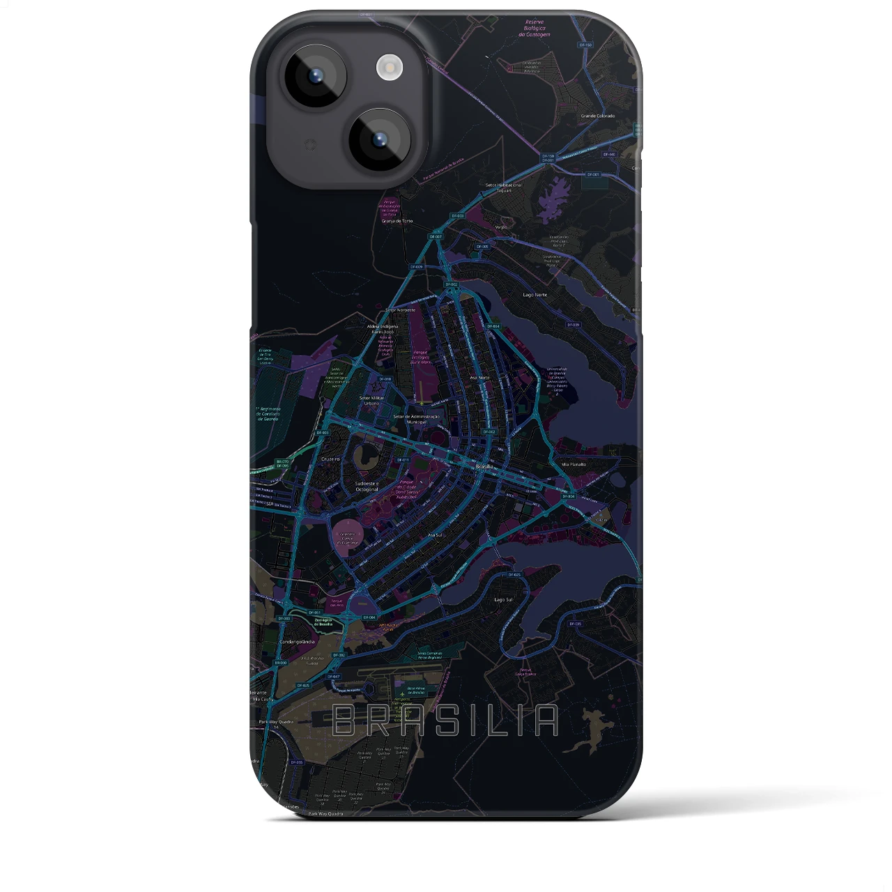 【ブラジリア(ブラジル)】地図柄iPhoneケース(バックカバータイプ)