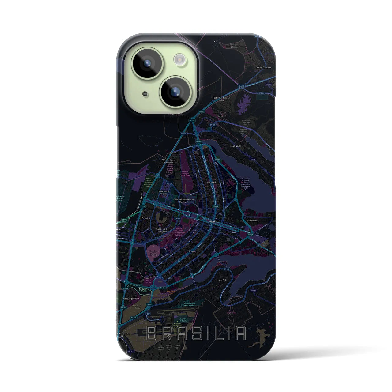 【ブラジリア(ブラジル)】地図柄iPhoneケース(バックカバータイプ)