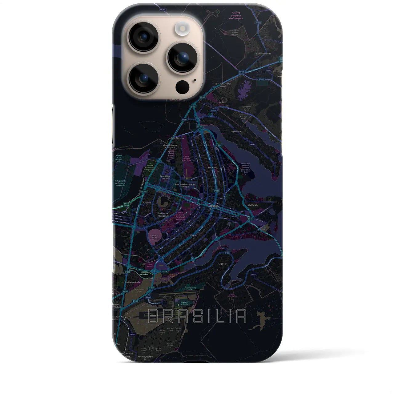 【ブラジリア(ブラジル)】地図柄iPhoneケース(バックカバータイプ)