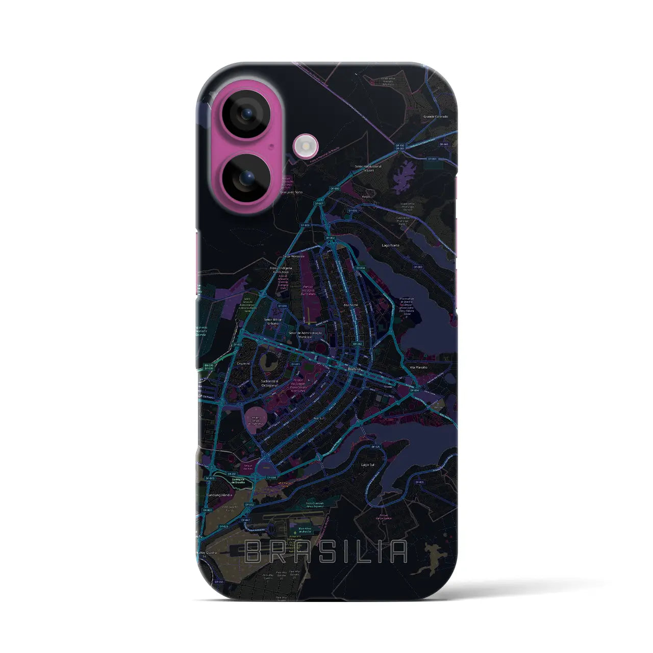 【ブラジリア(ブラジル)】地図柄iPhoneケース(バックカバータイプ)