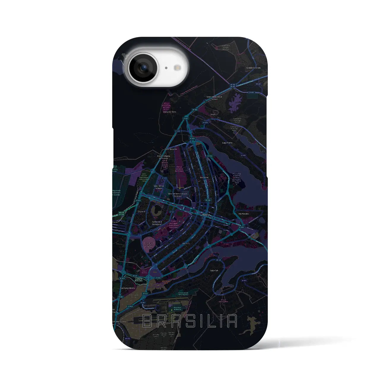 【ブラジリア(ブラジル)】地図柄iPhoneケース(バックカバータイプ)