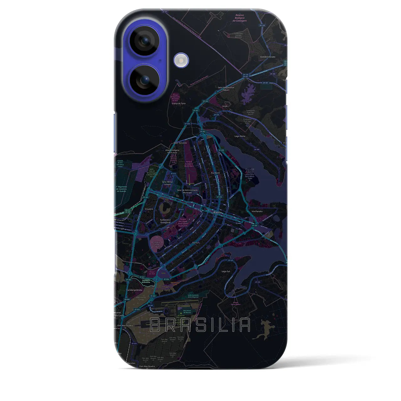 【ブラジリア(ブラジル)】地図柄iPhoneケース(バックカバータイプ)