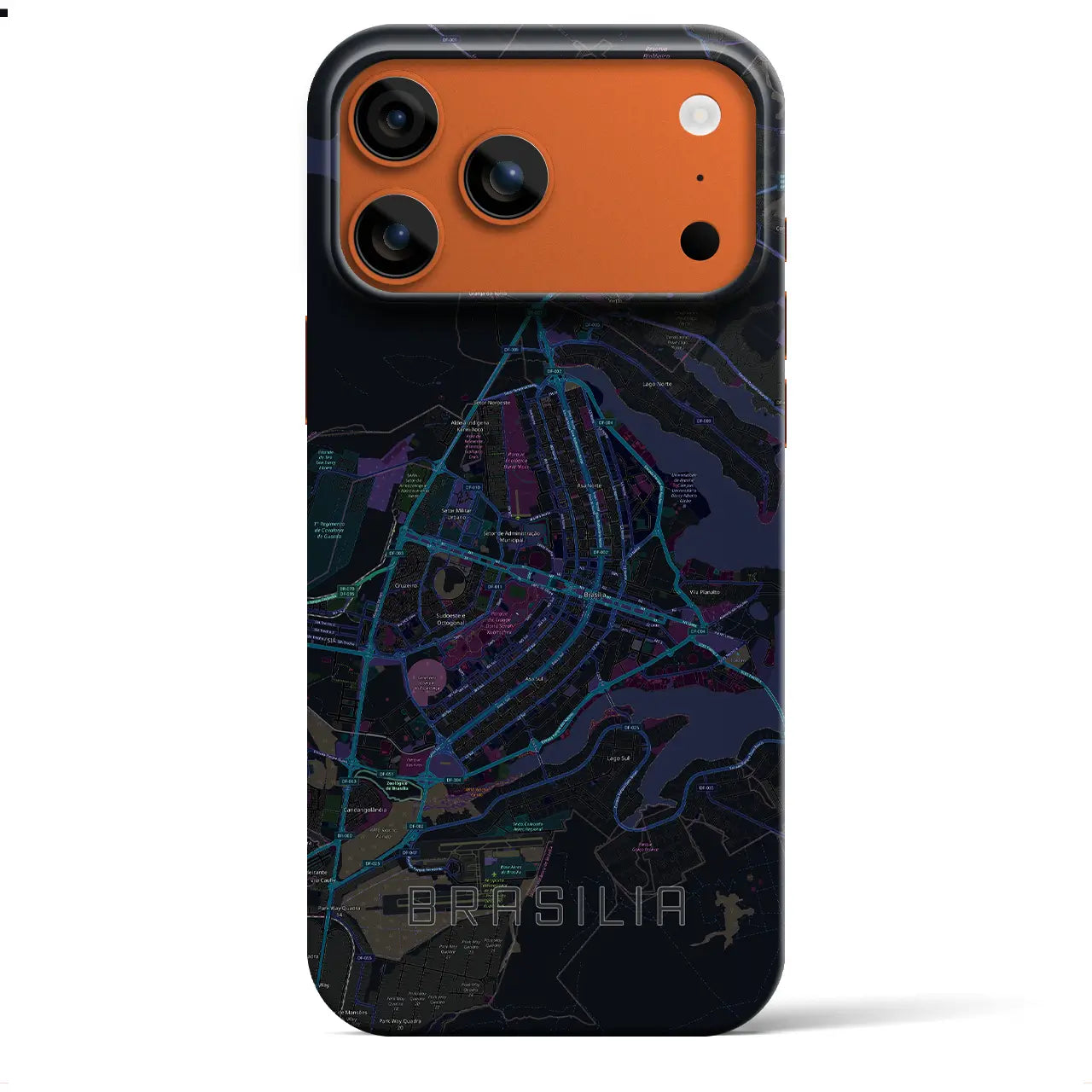 【ブラジリア(ブラジル)】地図柄iPhoneケース(バックカバータイプ)