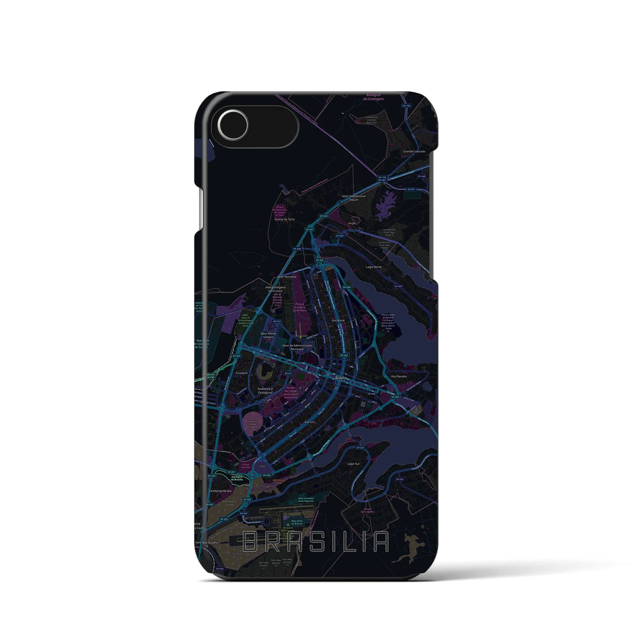 【ブラジリア(ブラジル)】地図柄iPhoneケース(バックカバータイプ)