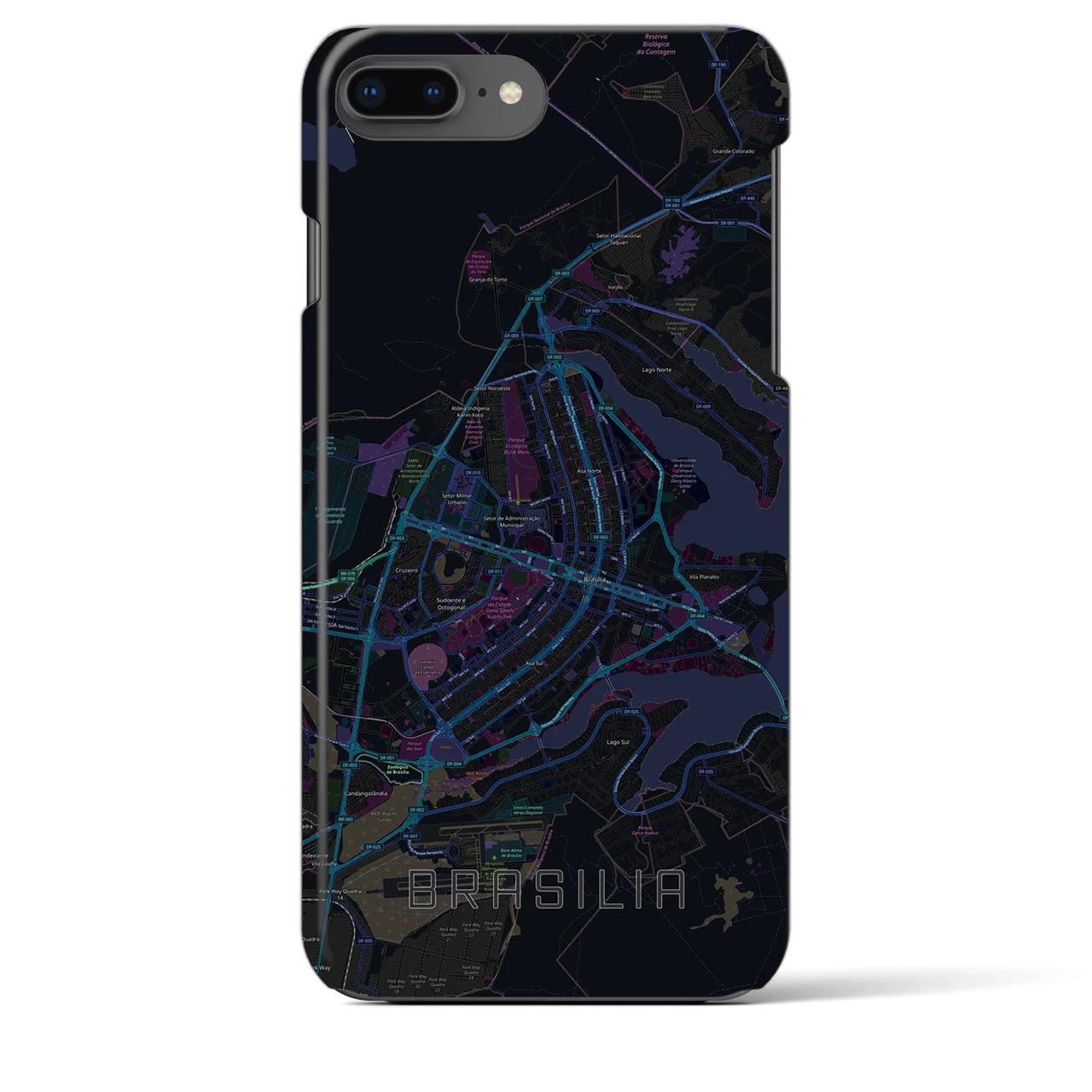 【ブラジリア(ブラジル)】地図柄iPhoneケース(バックカバータイプ)