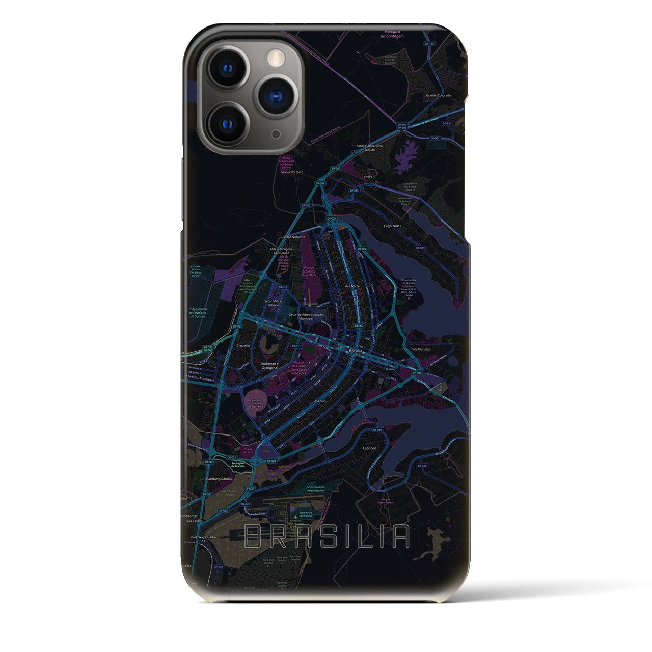 【ブラジリア(ブラジル)】地図柄iPhoneケース(バックカバータイプ)