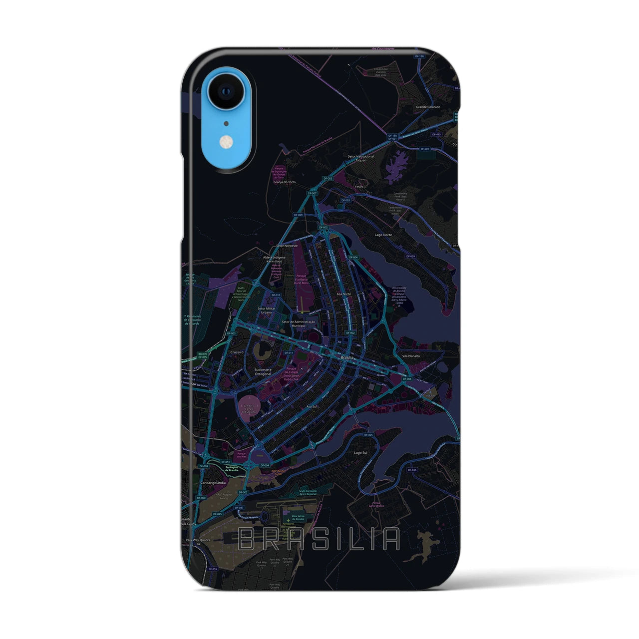 【ブラジリア(ブラジル)】地図柄iPhoneケース(バックカバータイプ)