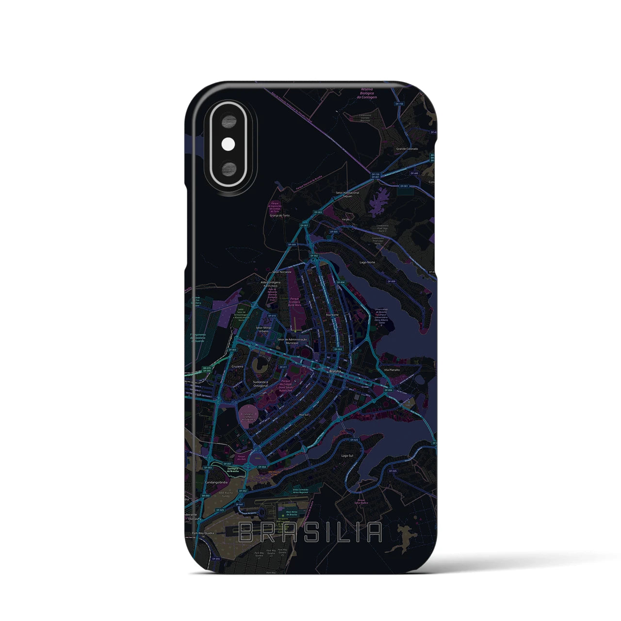 【ブラジリア(ブラジル)】地図柄iPhoneケース(バックカバータイプ)