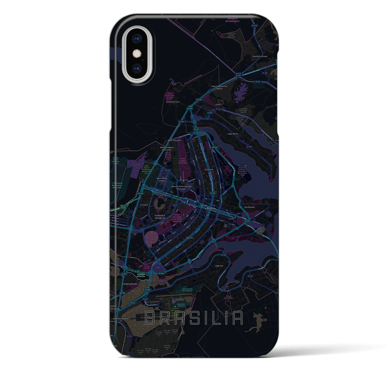 【ブラジリア(ブラジル)】地図柄iPhoneケース(バックカバータイプ)